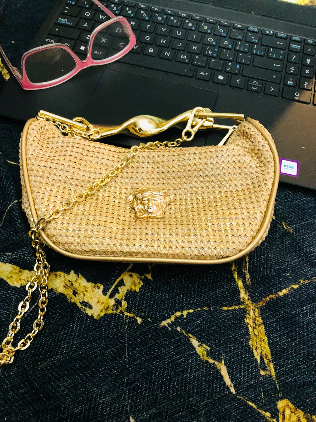 Straw Shoulder Bag - Gold - photo 3