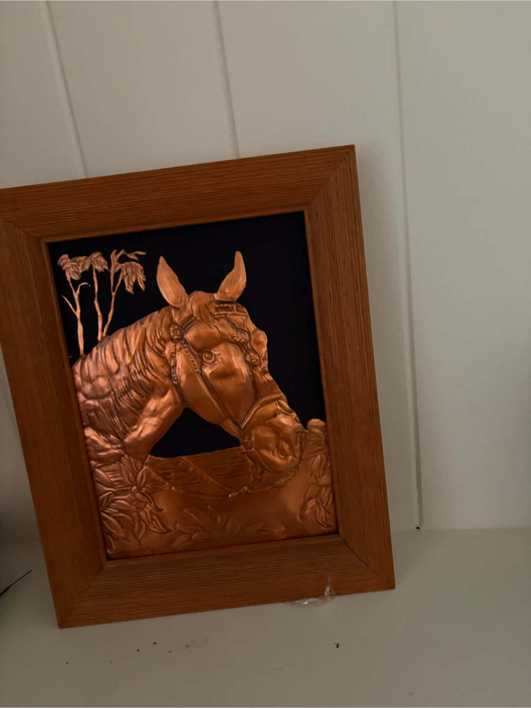 Framed Copper Horse Wall Art