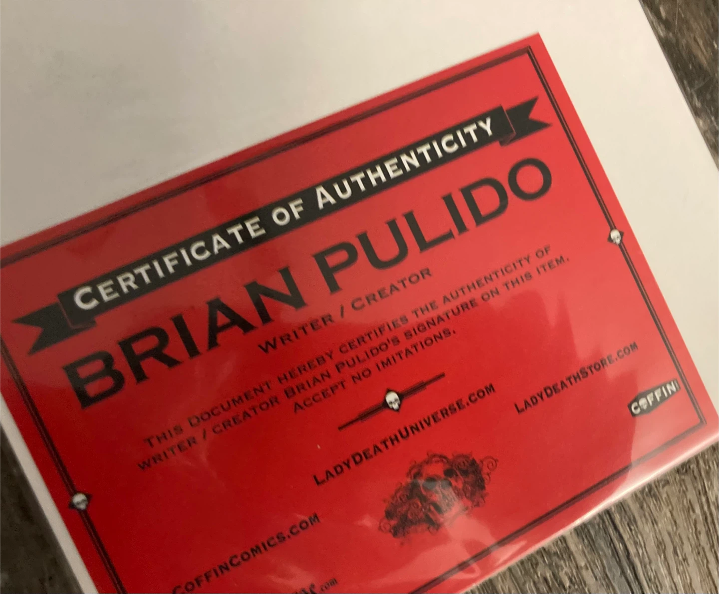 Lady Death Comic books Signed Certificate of Authenticity - photo 5