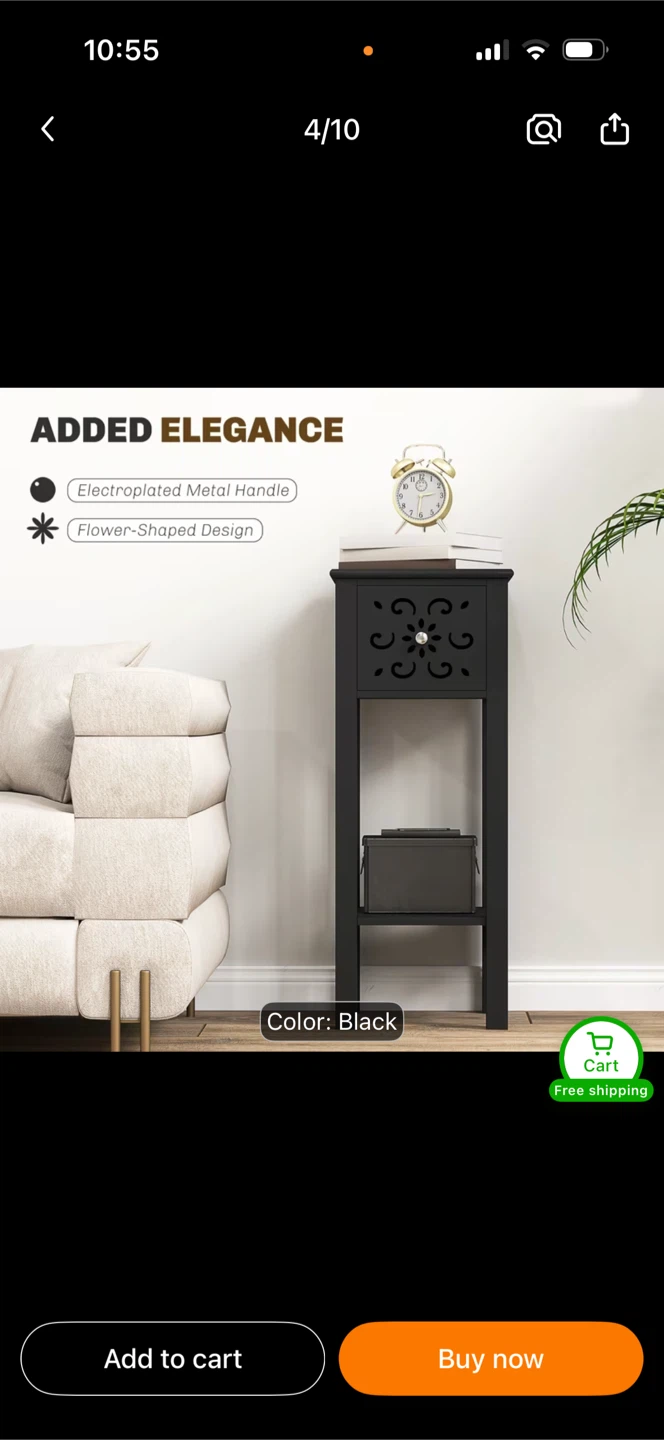 Two New in box black side tables - photo 2