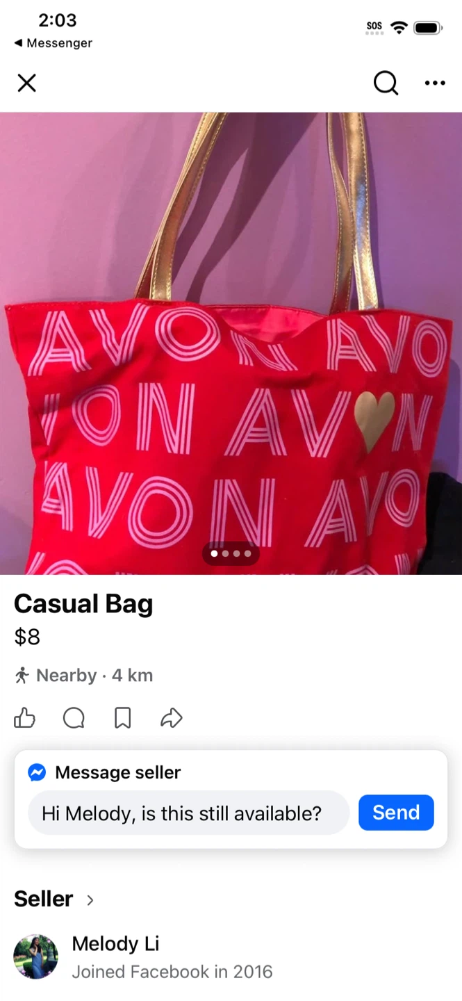 Avon Casual Tote Bag