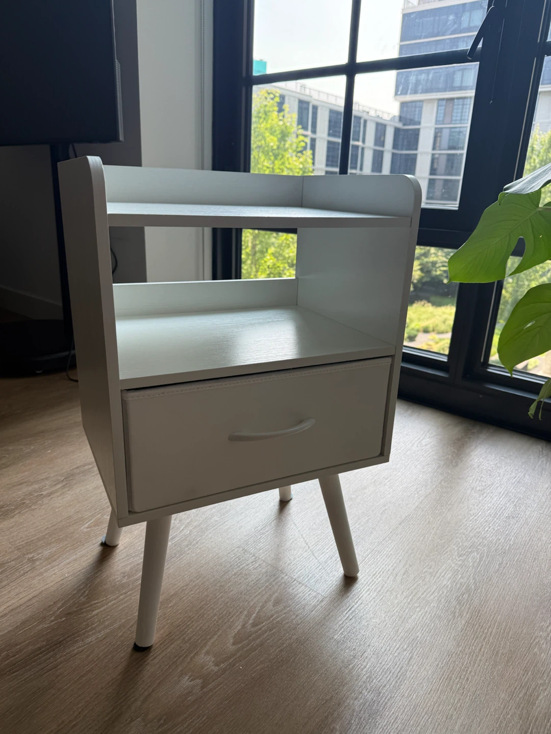 Two-Tier Nightstand / Bedside Table in White