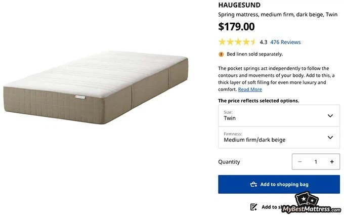 IKEA HAUGESUND Twin Mattress