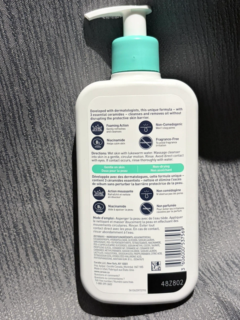 CeraVe Foaming Facial Cleanser for Normal to Oily Skin 355ml - photo 2