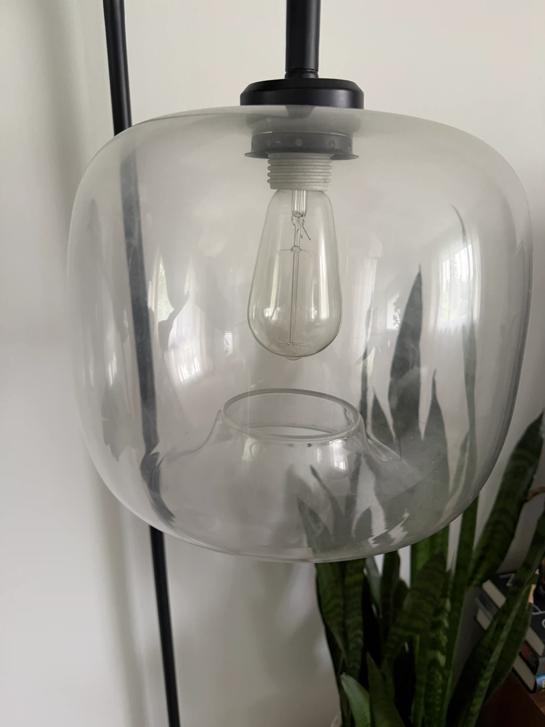 Floor Lamp with Clear Glass Shade and Edison Bulb - photo 2