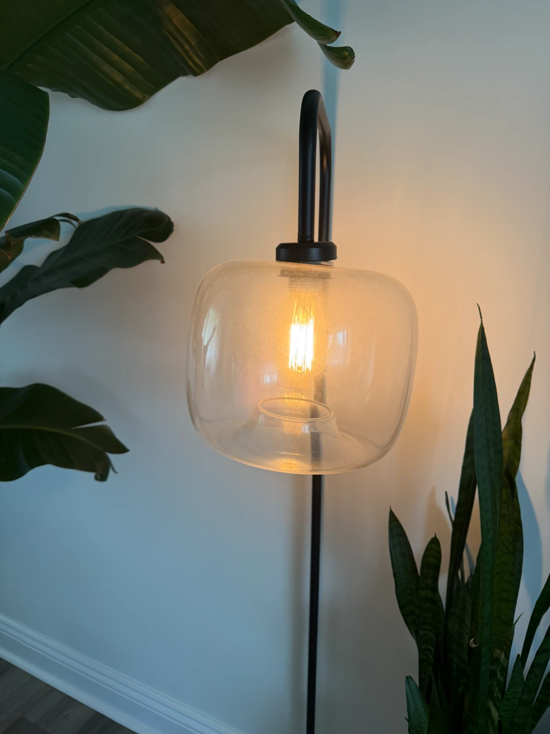 Floor Lamp with Clear Glass Shade and Edison Bulb - photo 3