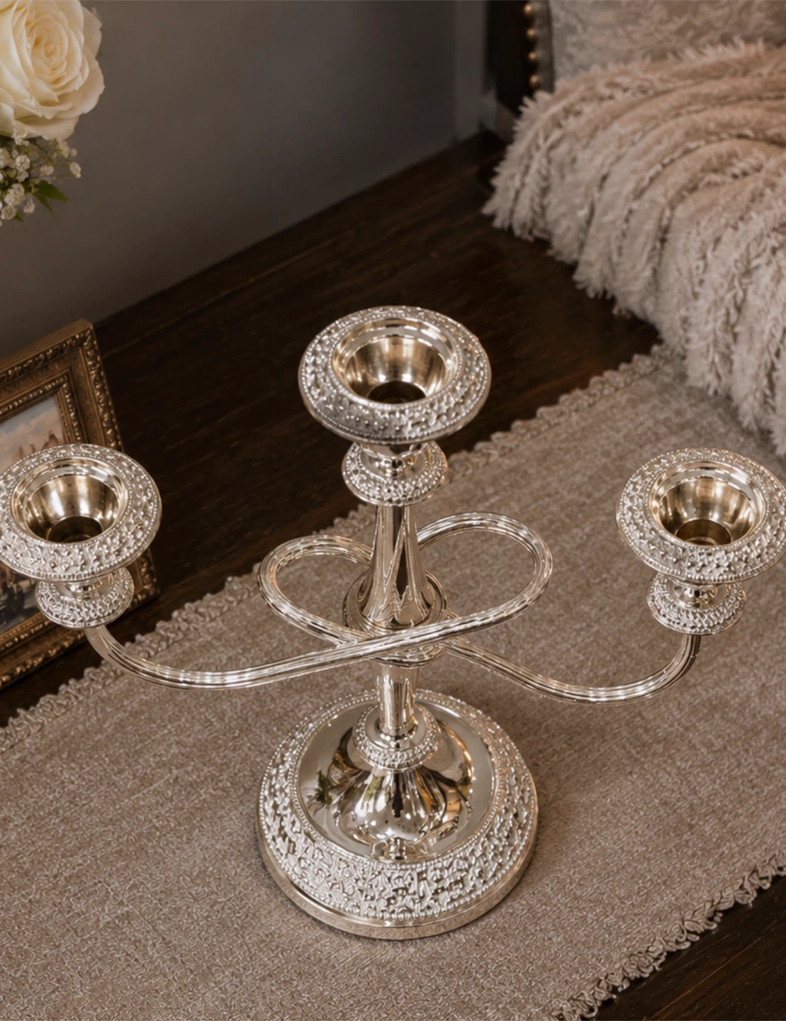 Silver Taper Candle Holder Candelabra - photo 4