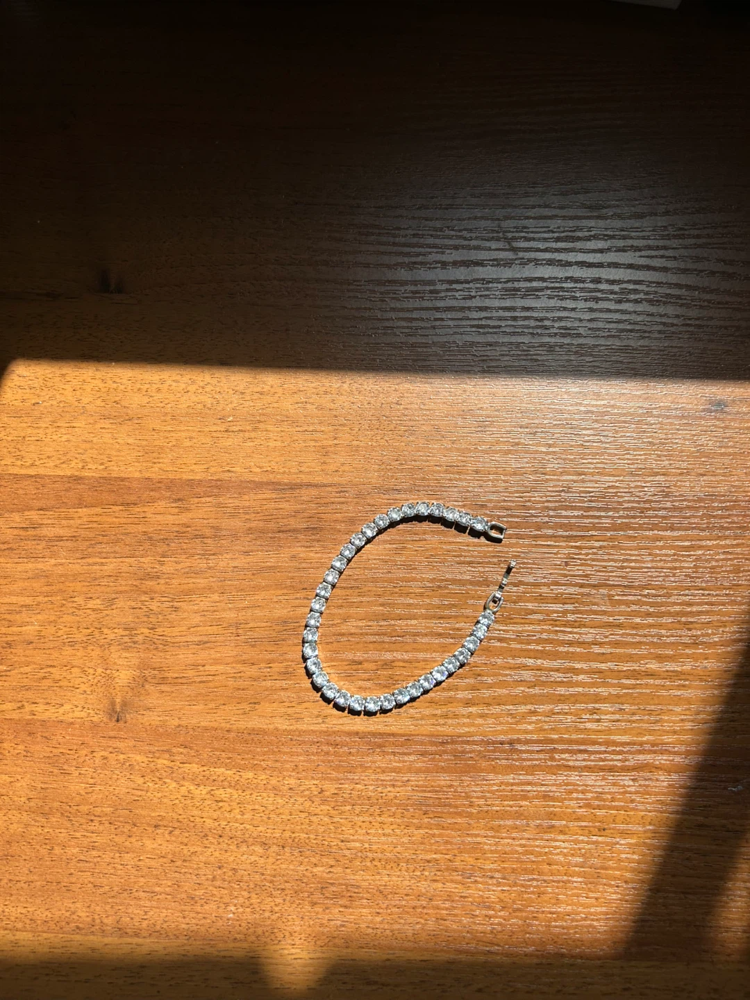 Silver-Tone Round-Cut Tennis Bracelet