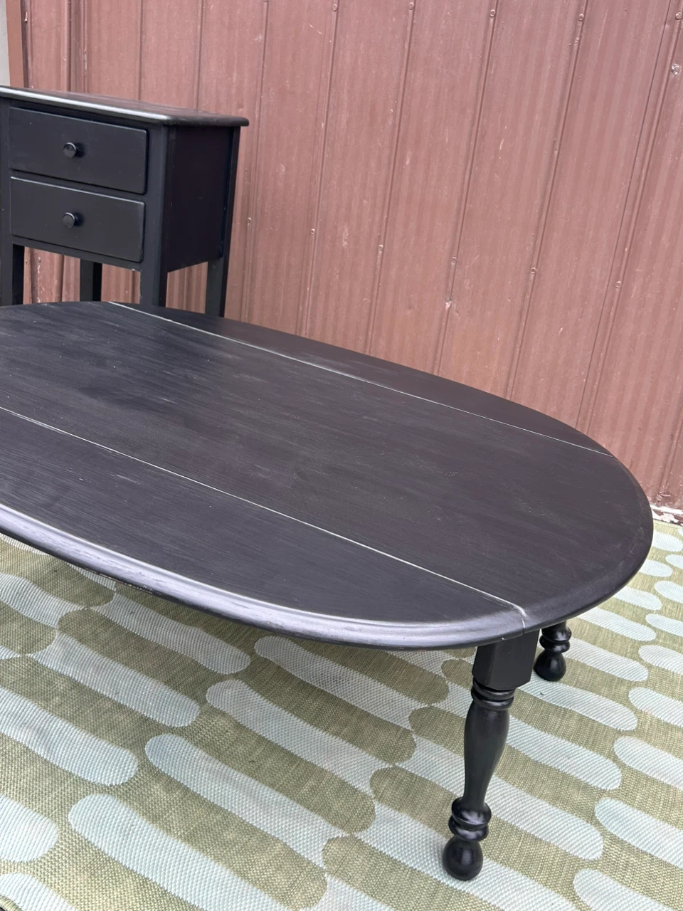 Black Two-Drawer Nightstand / Black Drop leaf coffee table - photo 4
