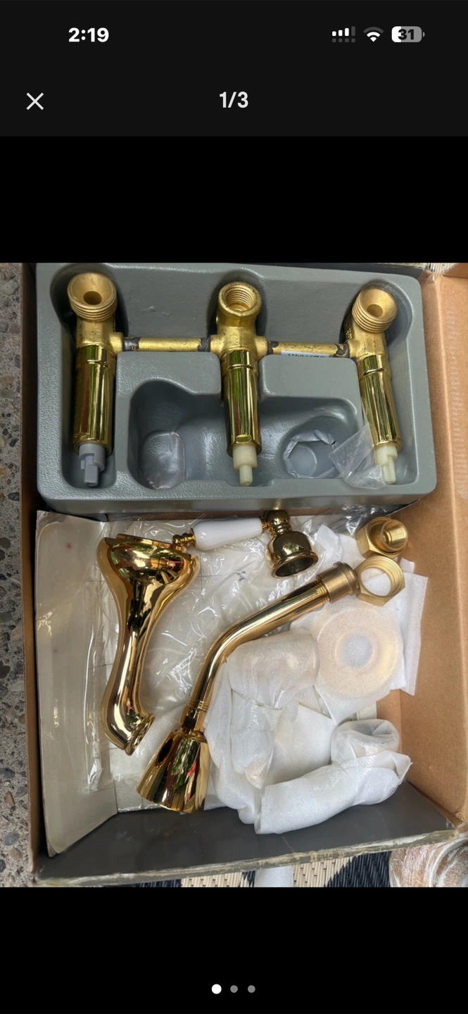 Robinet Decor 24K Gold Plated Bathtub and Shower Faucet