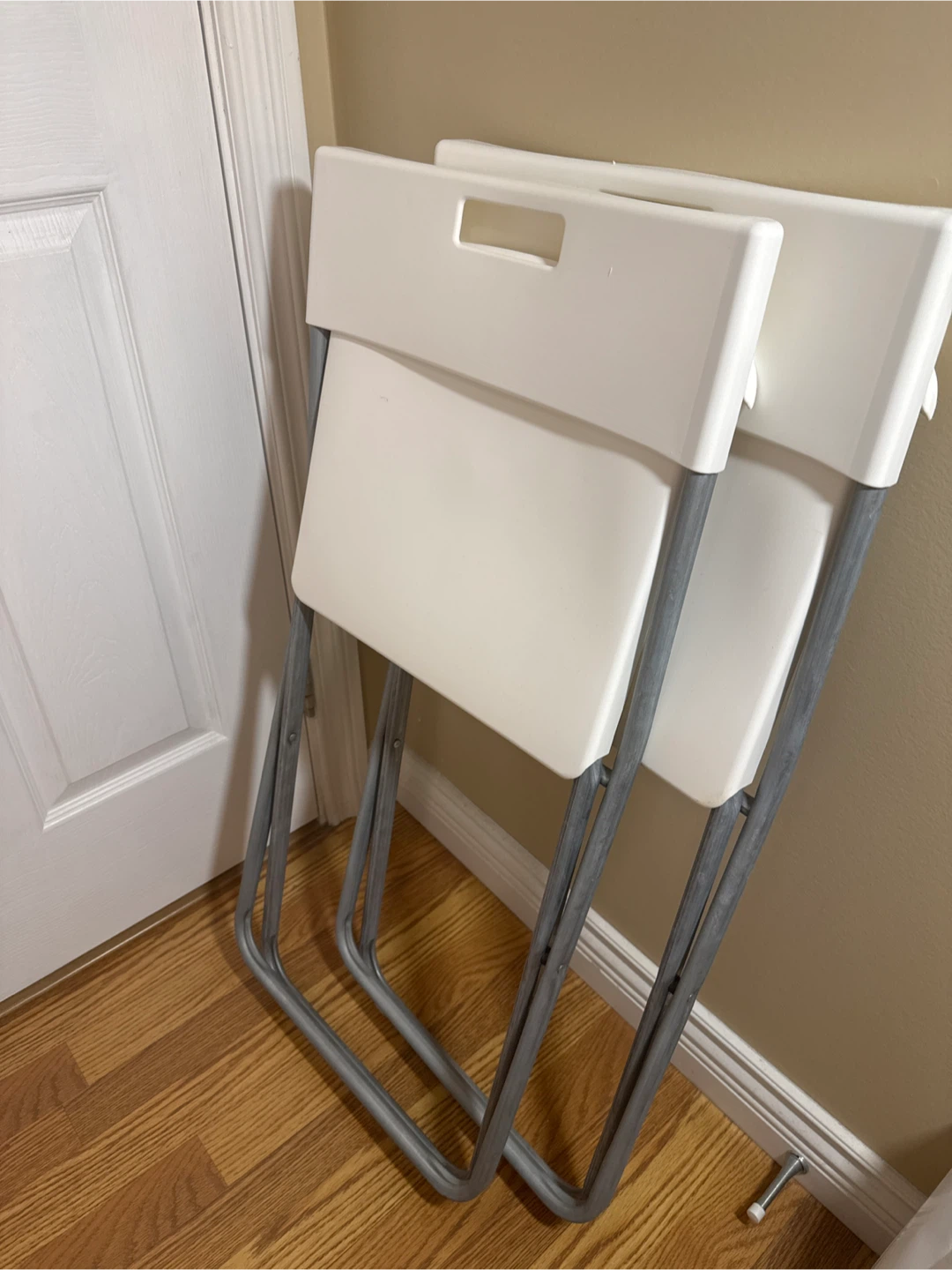Set of 2 ikea White Folding Chairs