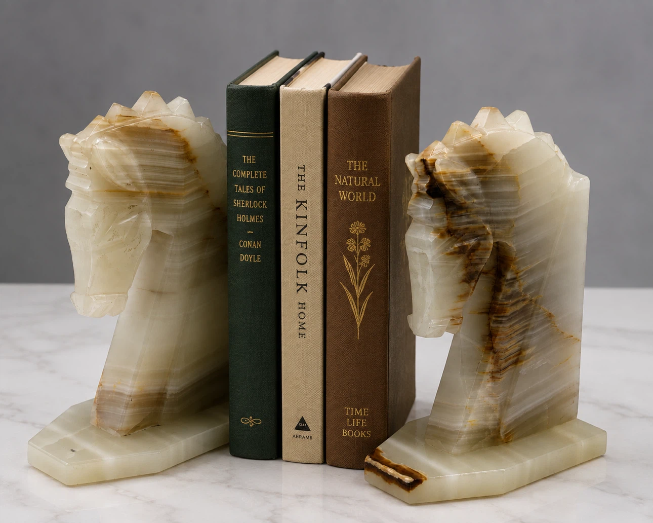 Onyx Horse Head Bookends
