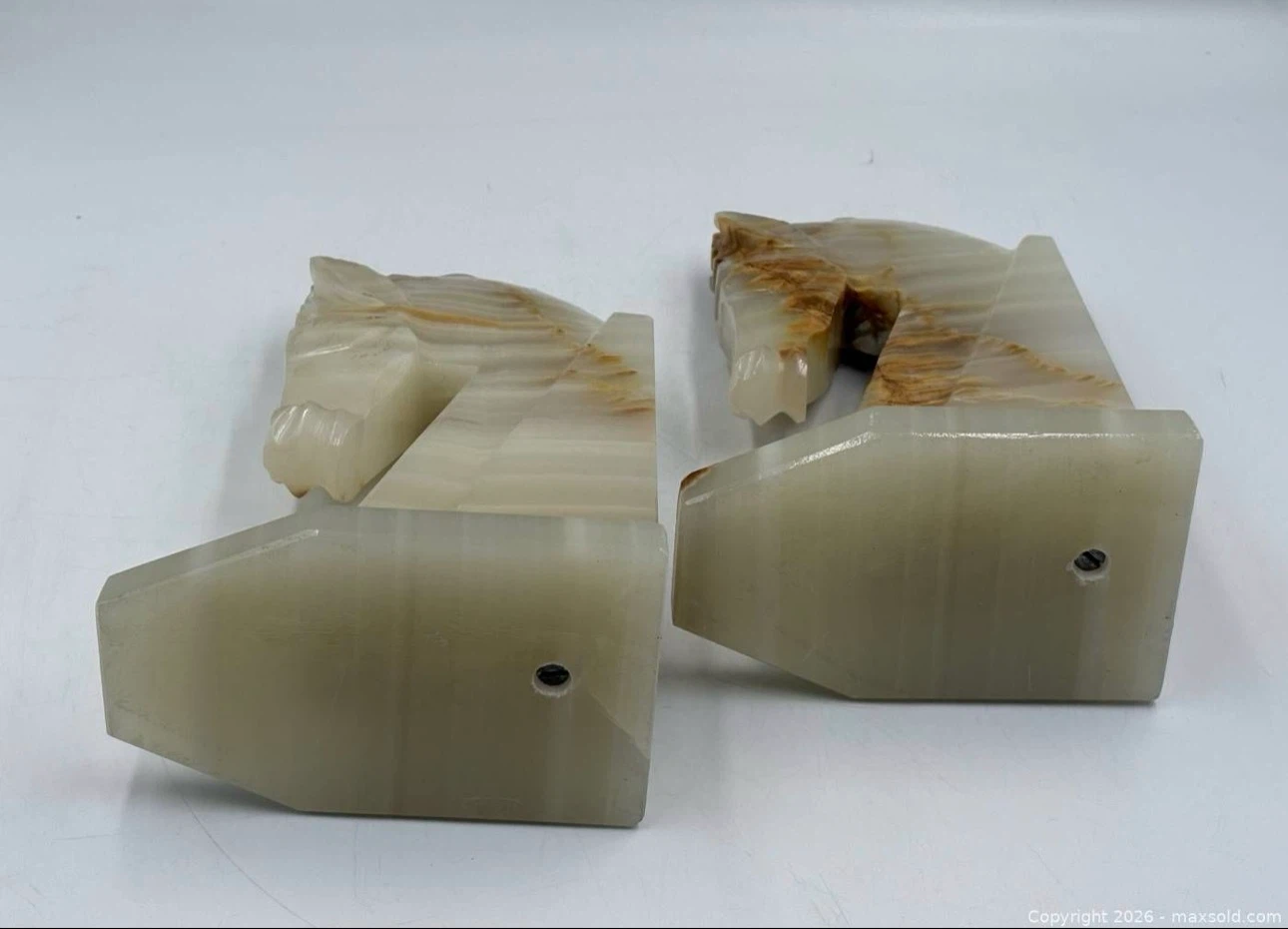 Onyx Horse Head Bookends - photo 3
