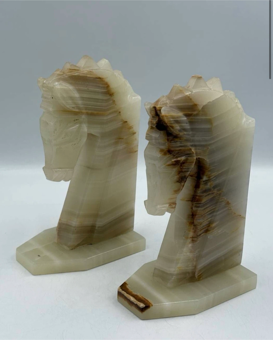Onyx Horse Head Bookends - photo 5