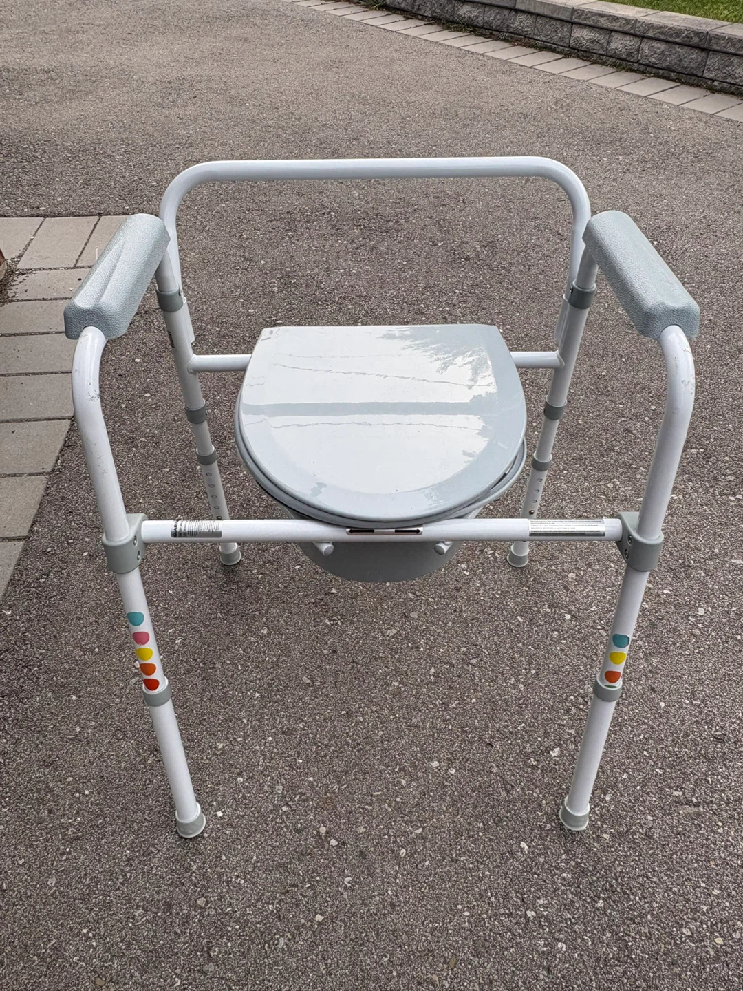 (BRAND NEW) Adjustable Bedside Commode Chair with Padded Arms