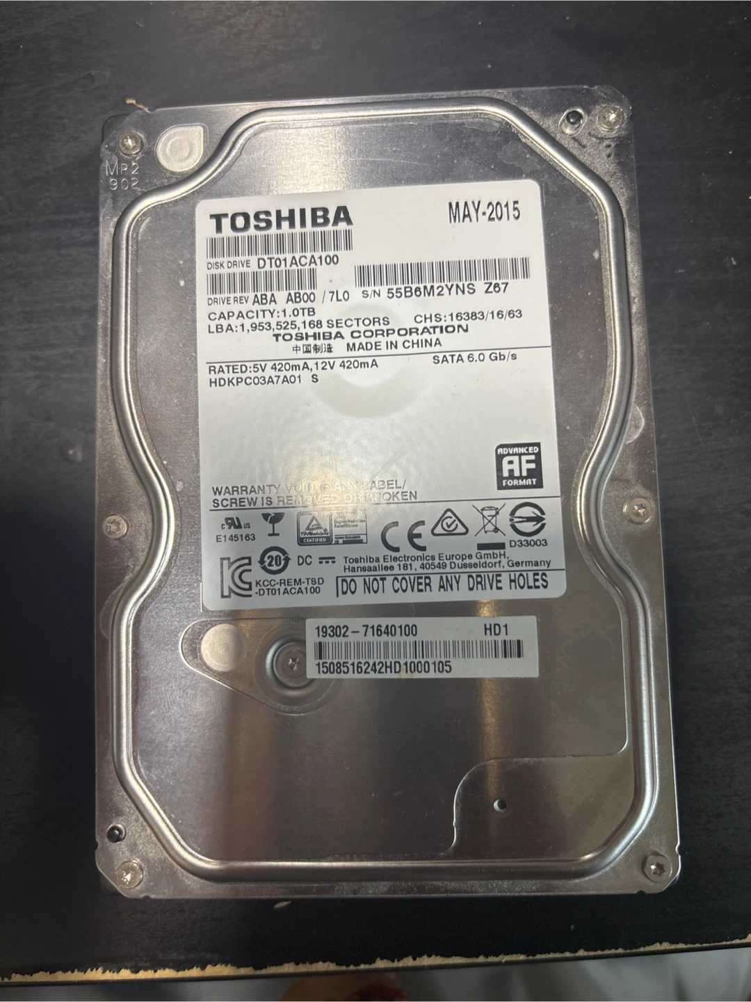 Toshiba DT01ACA100 Hard Drive 1TB