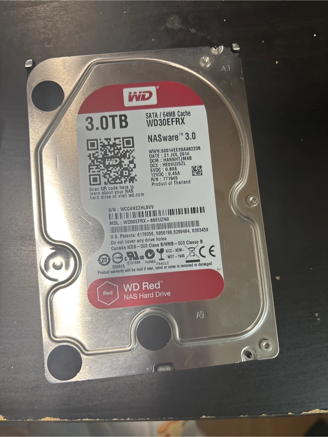 WD 3TB NAS Hard Drive