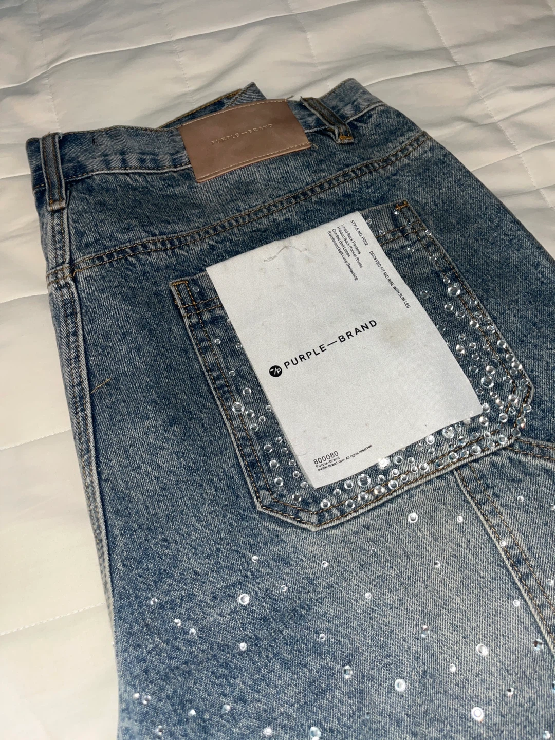 Purple Brand Rhinestone Denim Shorts - photo 4