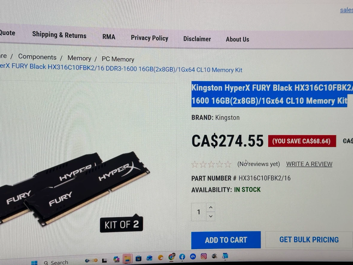 Kingston HyperX FURY DDR3 Memory Kit - photo 3