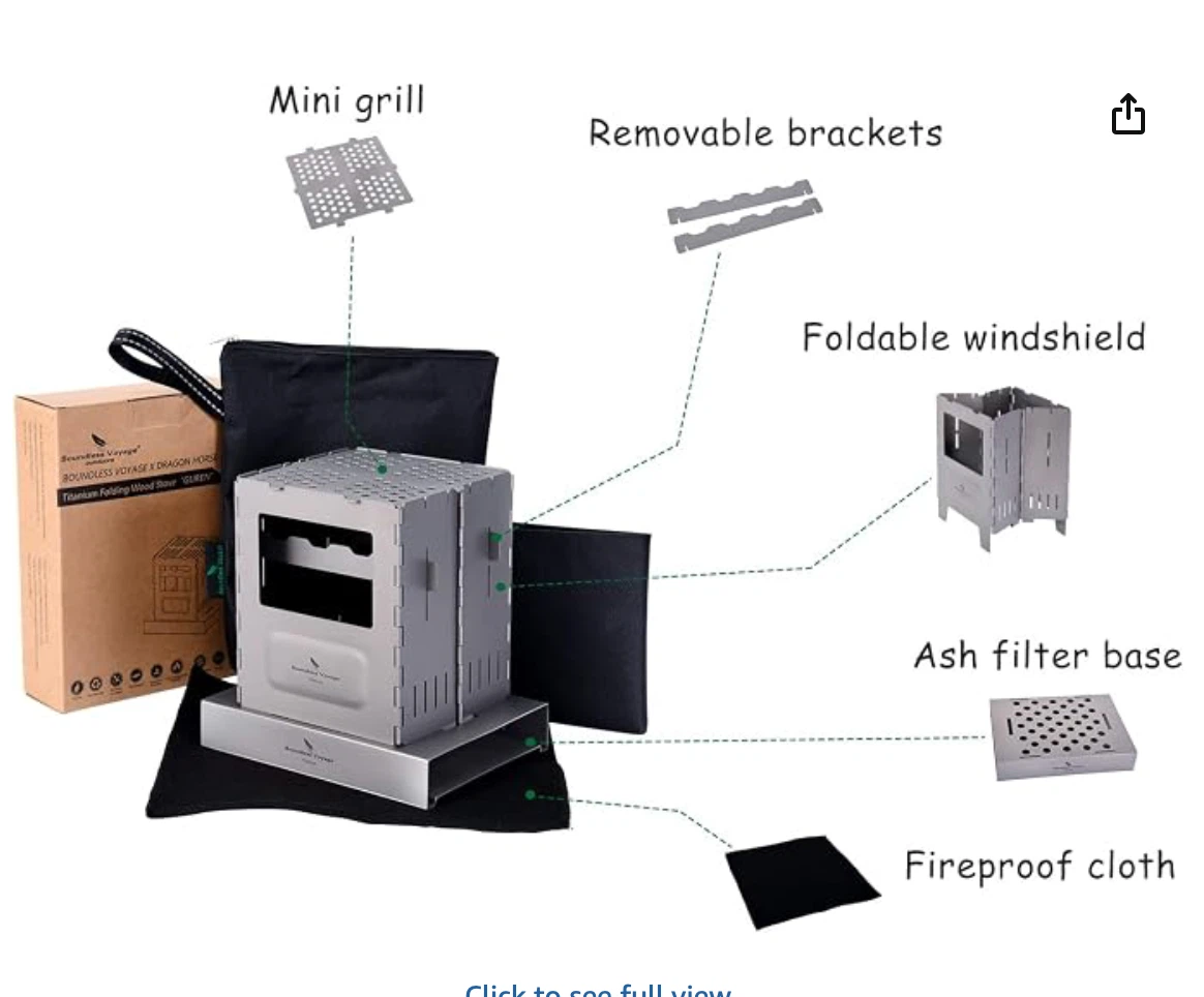 Camping Titanium Folding Wood Stove - photo 2