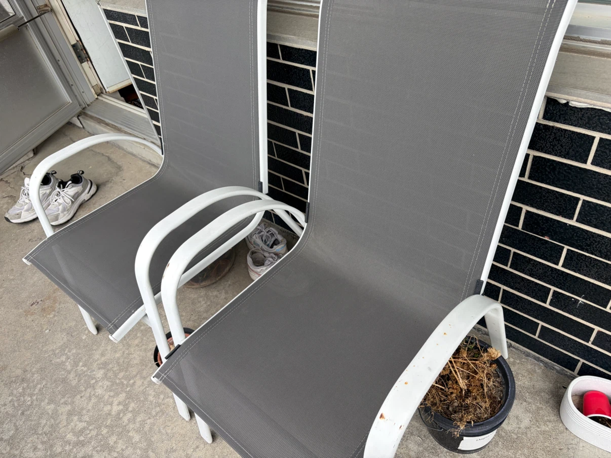 Set of 2 Grey Patio Chairs - photo 2