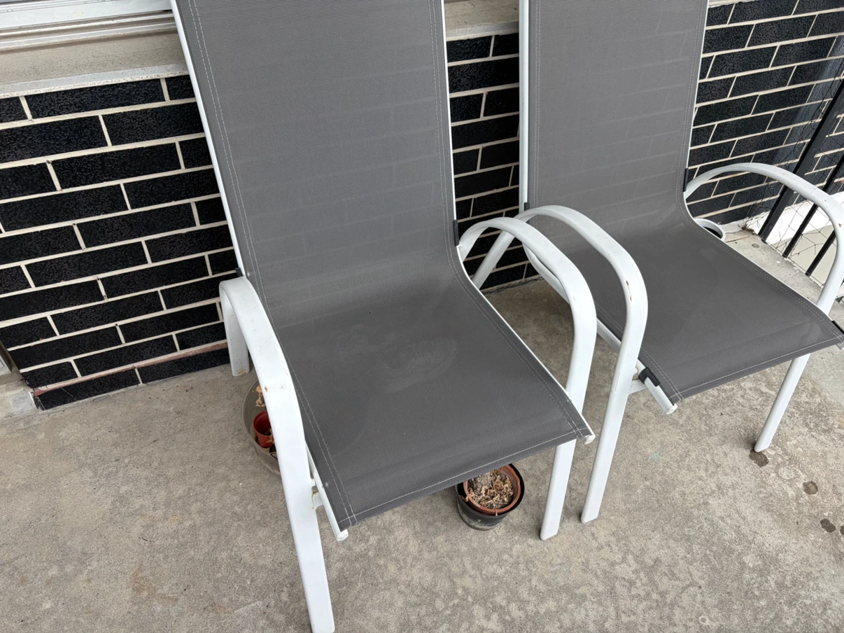 Set of 2 Grey Patio Chairs - photo 3