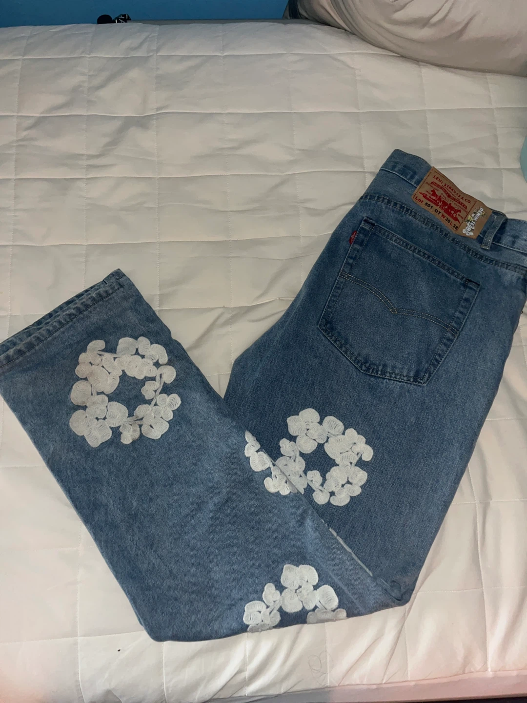 SUPER RARE Denim tears Cotton embroidery Jeans