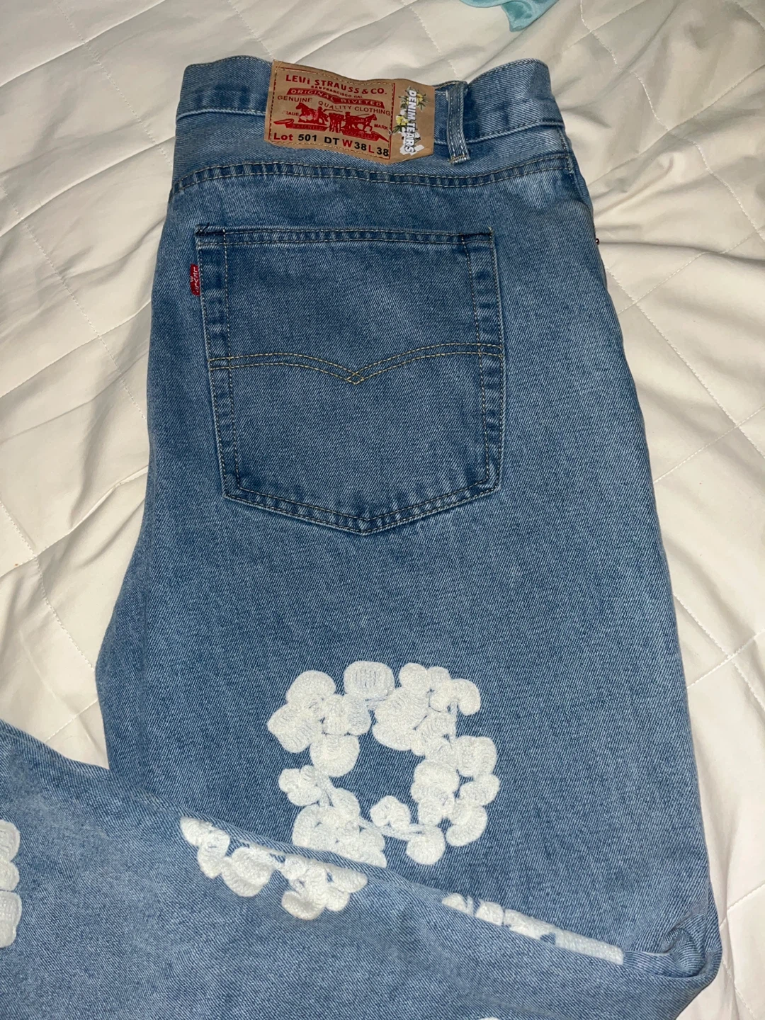 SUPER RARE Denim tears Cotton embroidery Jeans - photo 2