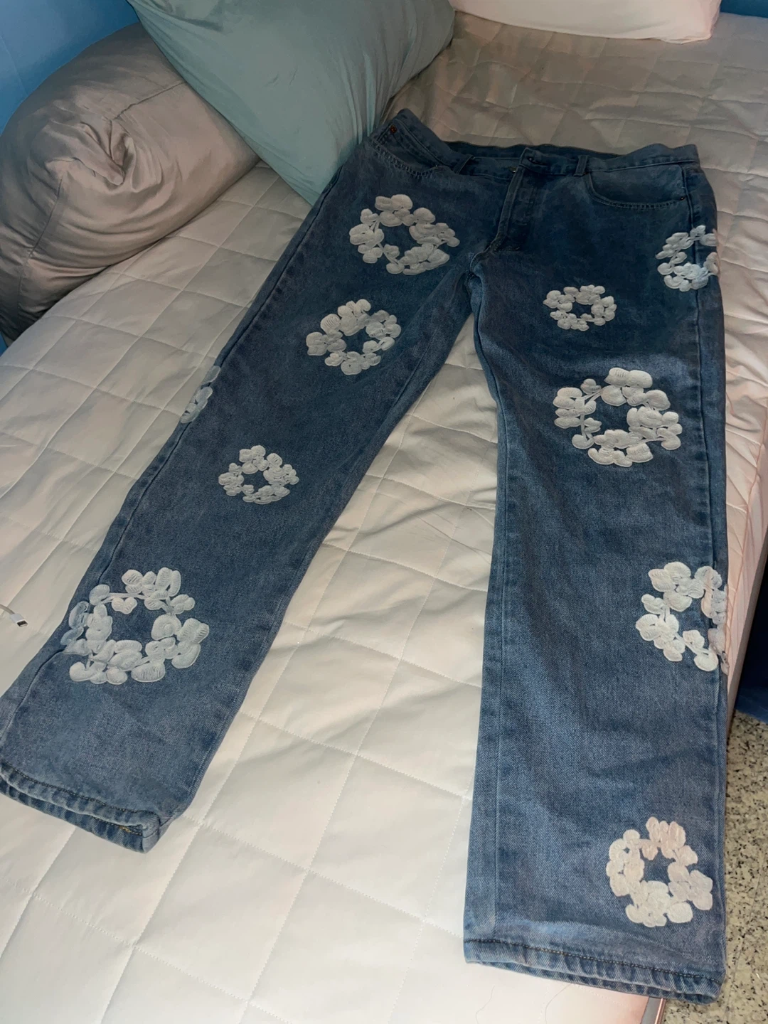 SUPER RARE Denim tears Cotton embroidery Jeans - photo 4