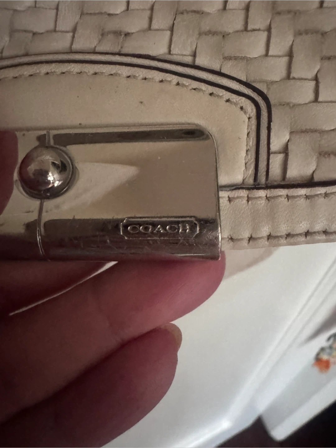 Coach White Woven Leather Crossbody Bag - photo 5