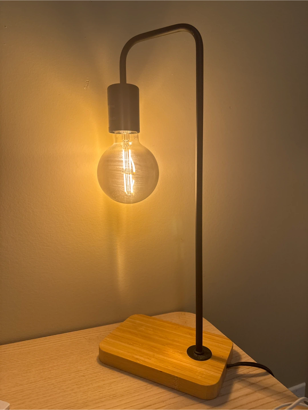 Modern Desk Lamp with Wood Base - photo 2