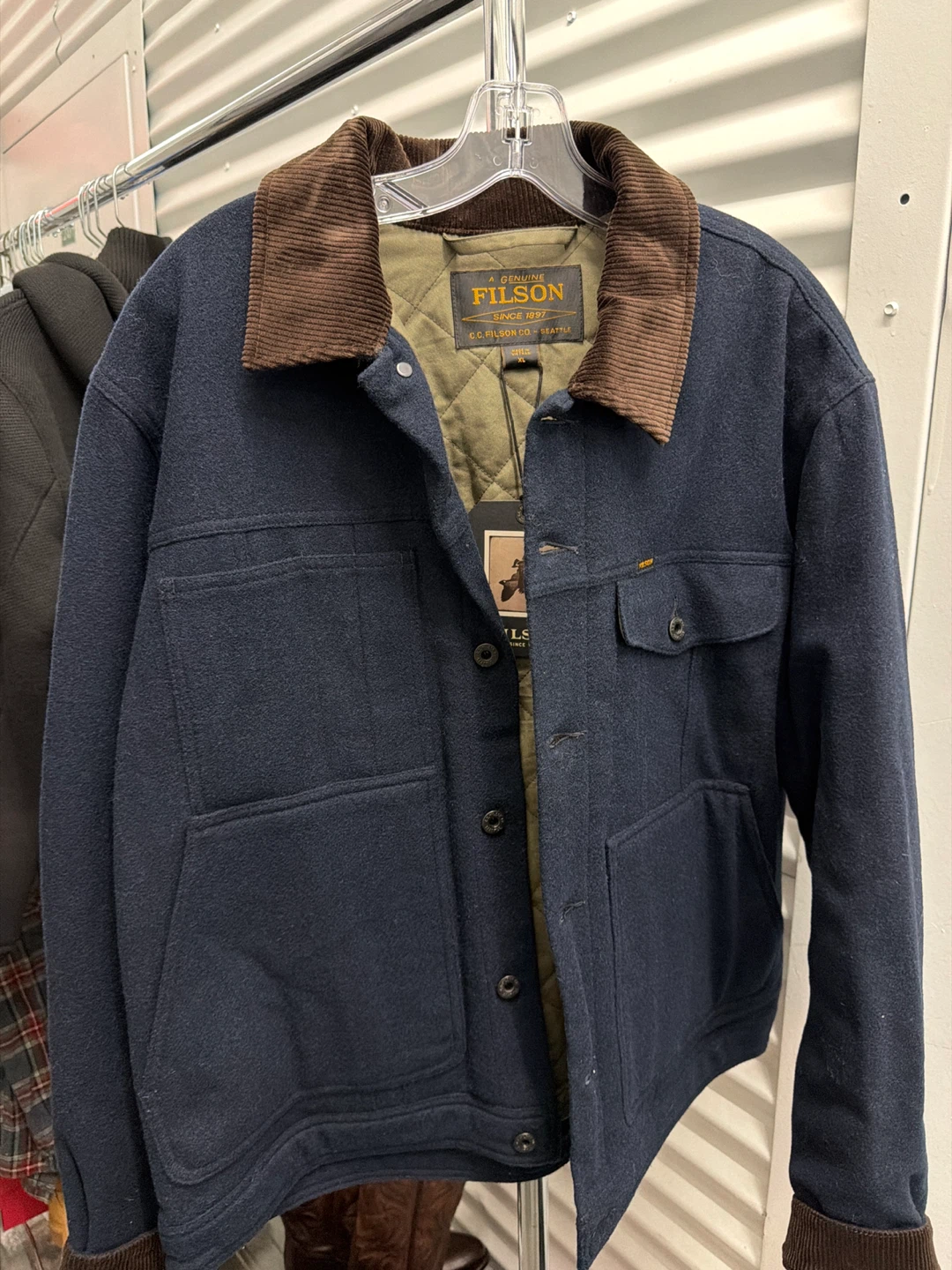 Filson Insulated Wool Short Cruiser Jacket XL Navy