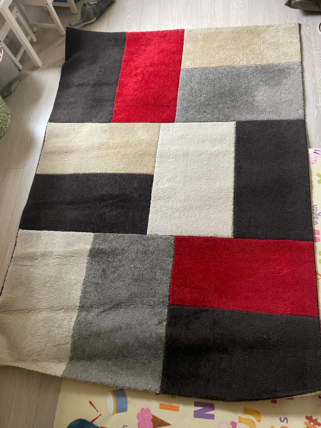 Large Geometric Block Colour Rug