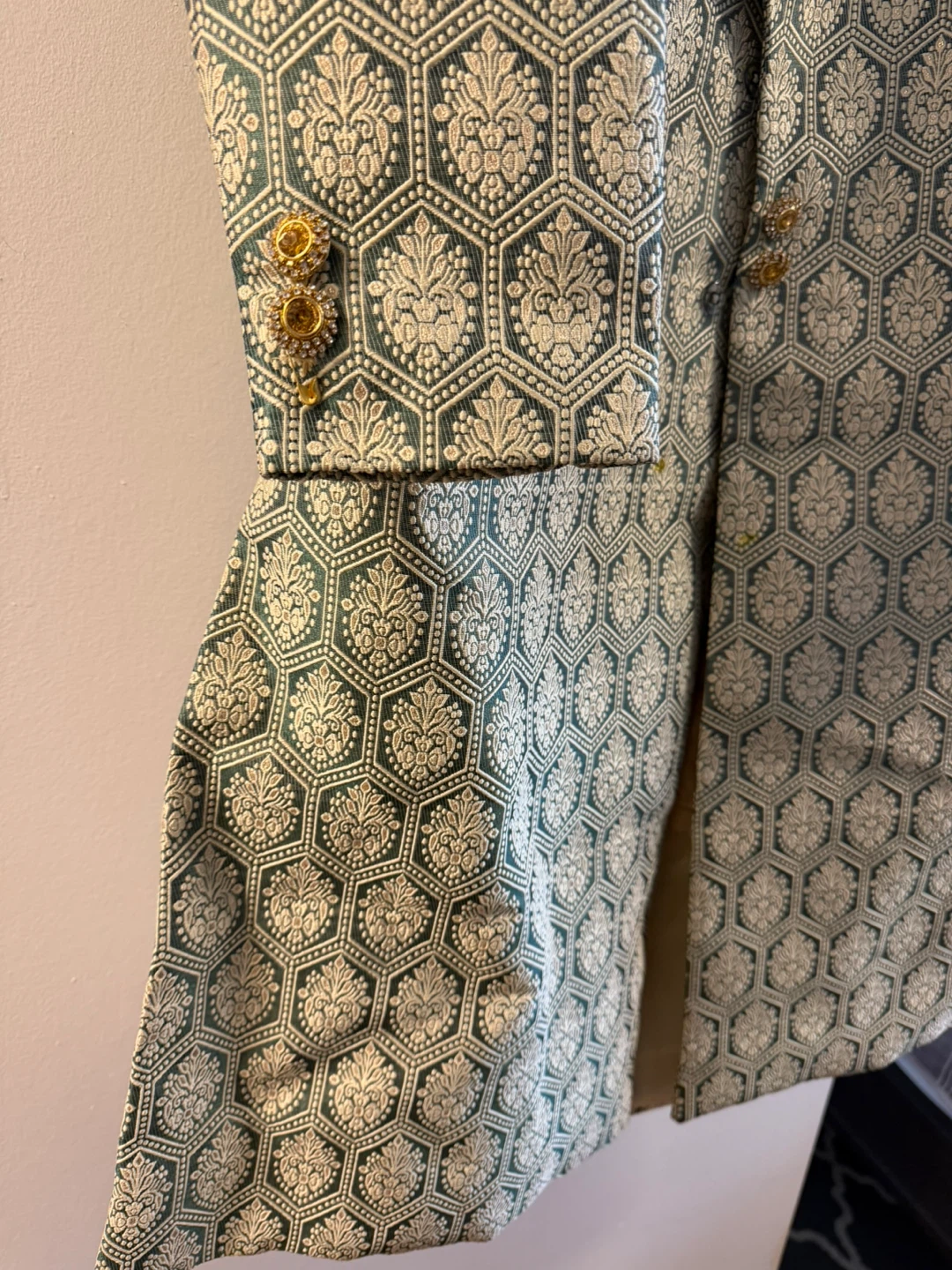 Sherwani, Dupatta, and Mojari Set - photo 3
