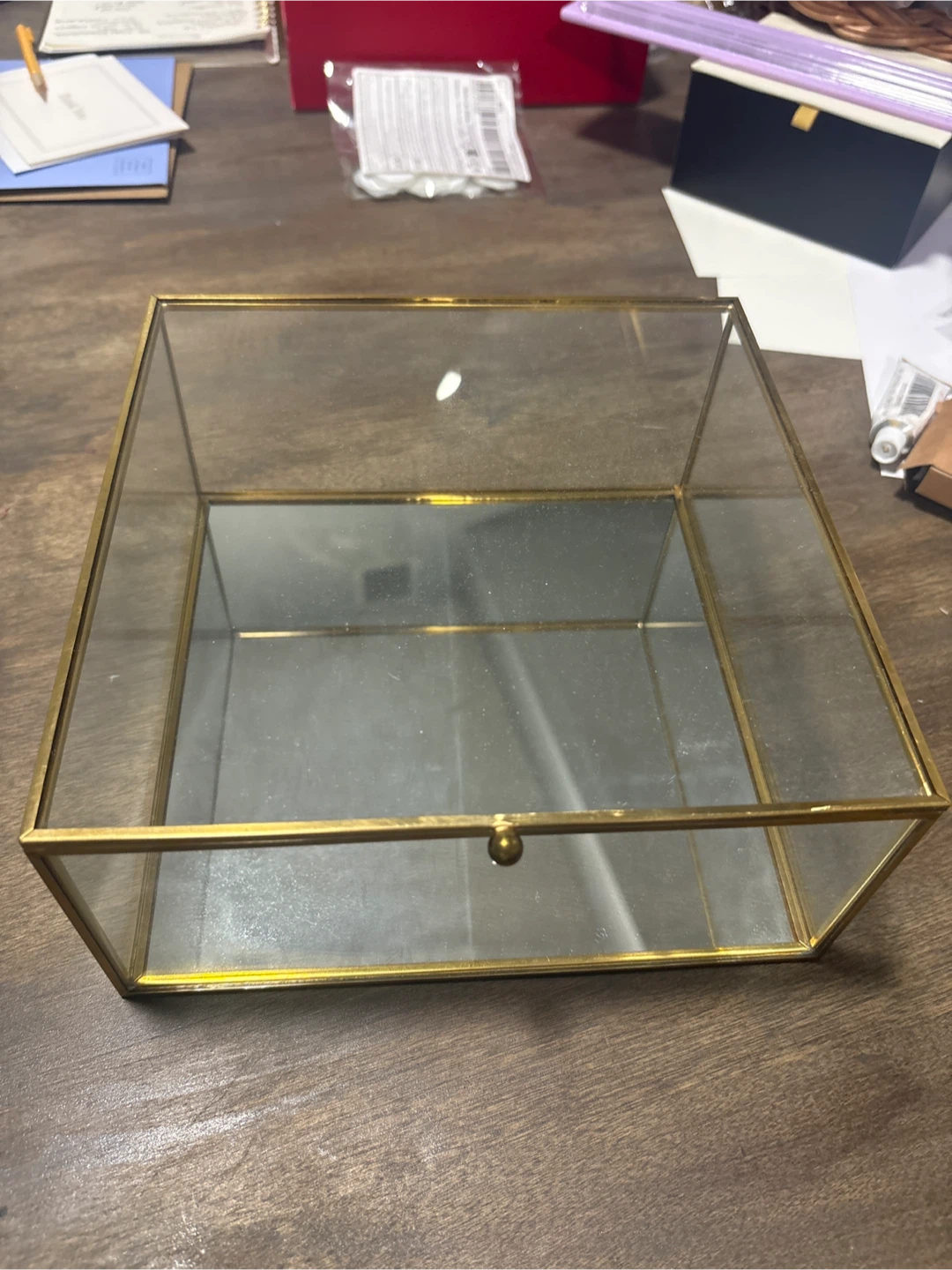 Glass Box with Gold Frame