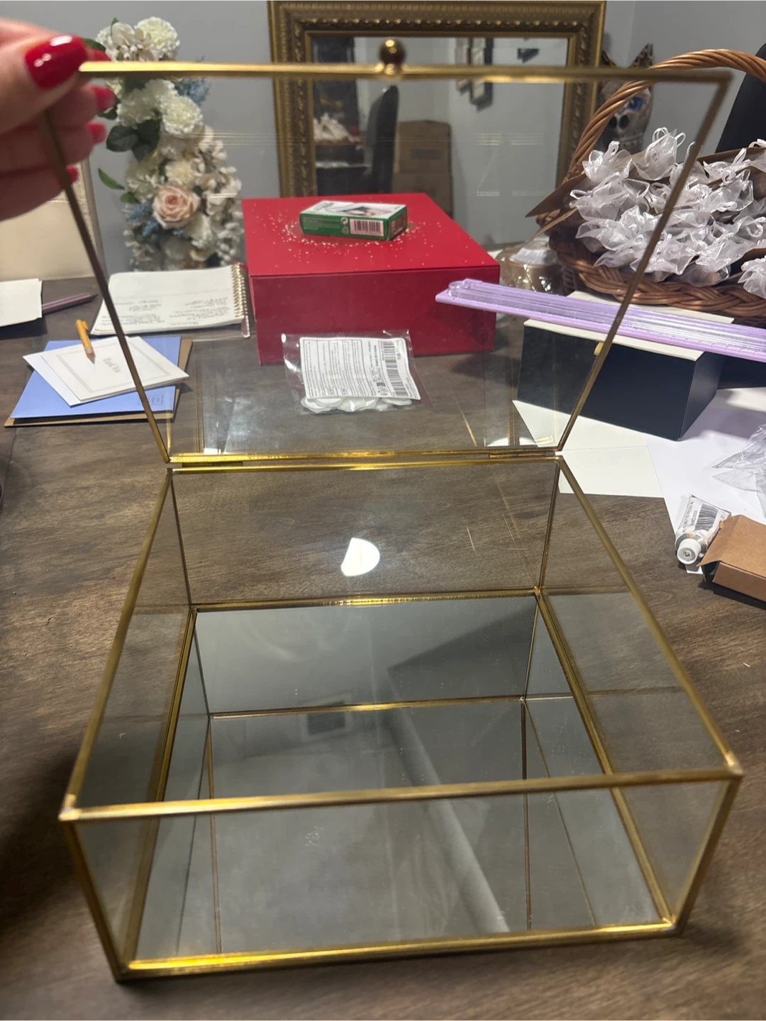 Glass Box with Gold Frame - photo 2