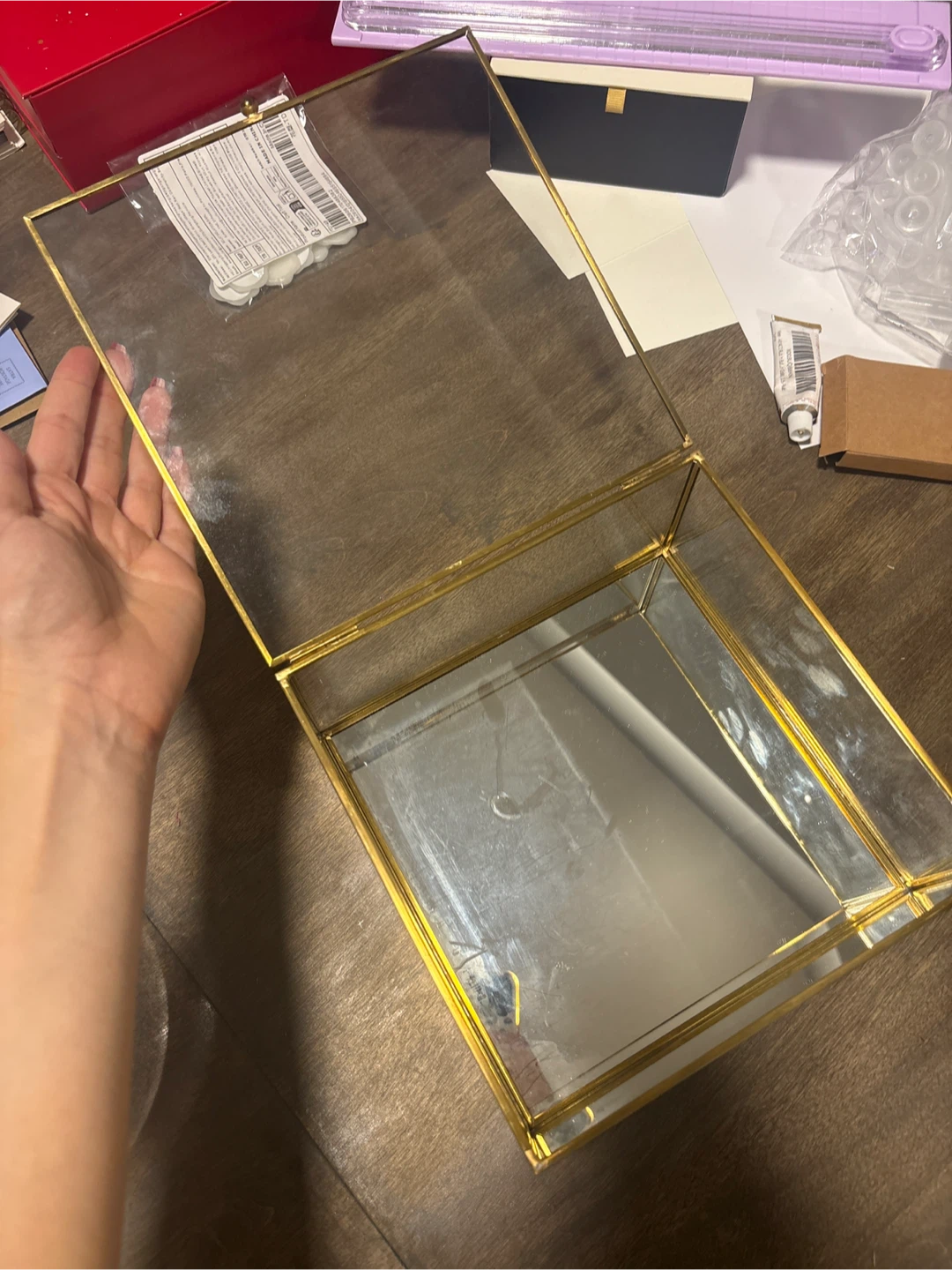 Glass Box with Gold Frame - photo 3