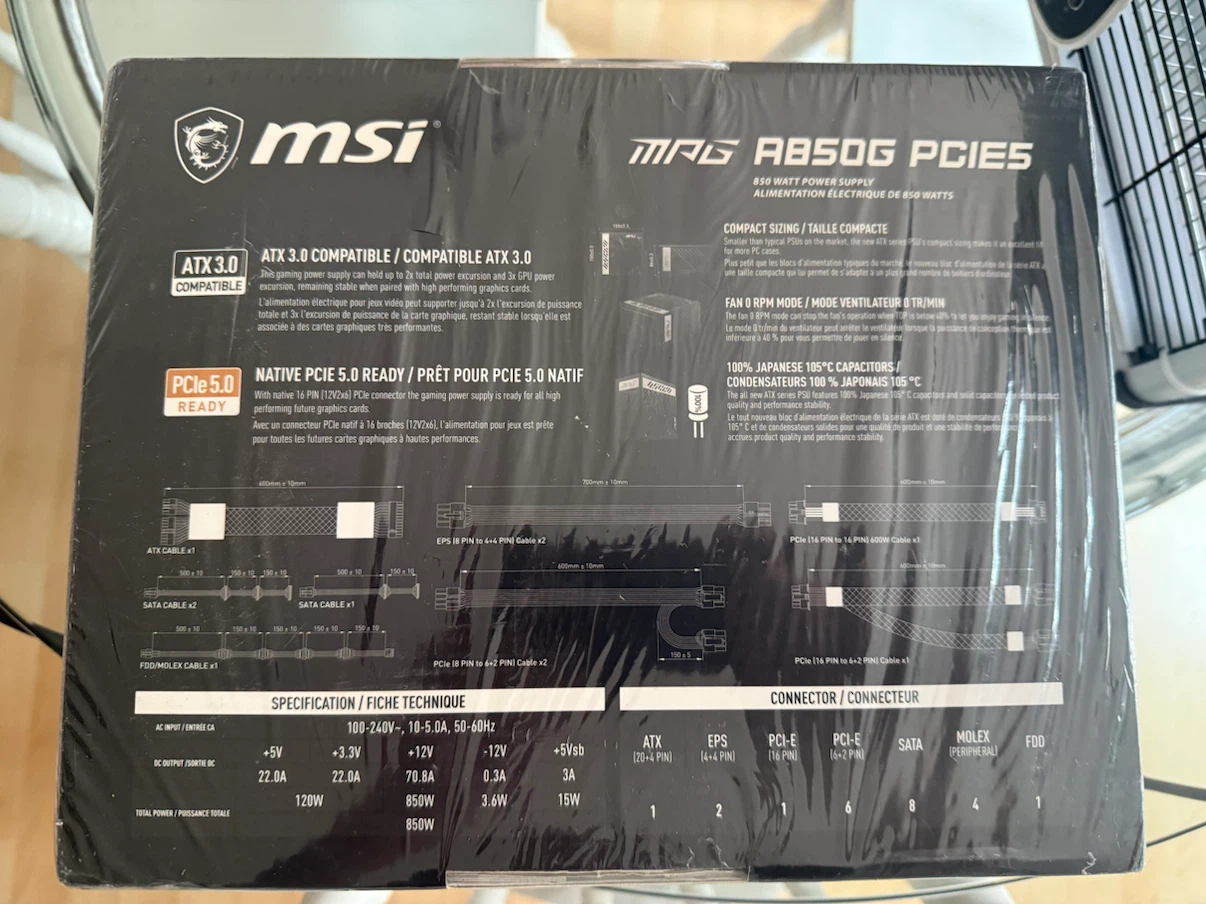 MSI MAG A850G PCIE5 850W Power Supply - photo 3