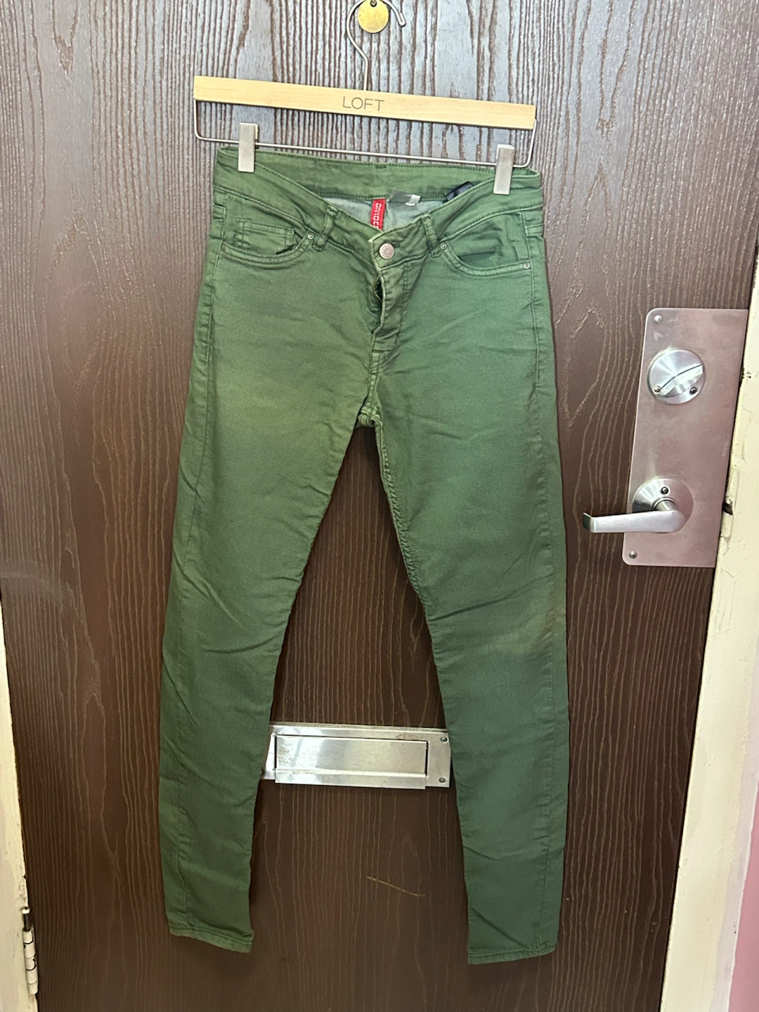 Green Divided Skinny Jeans