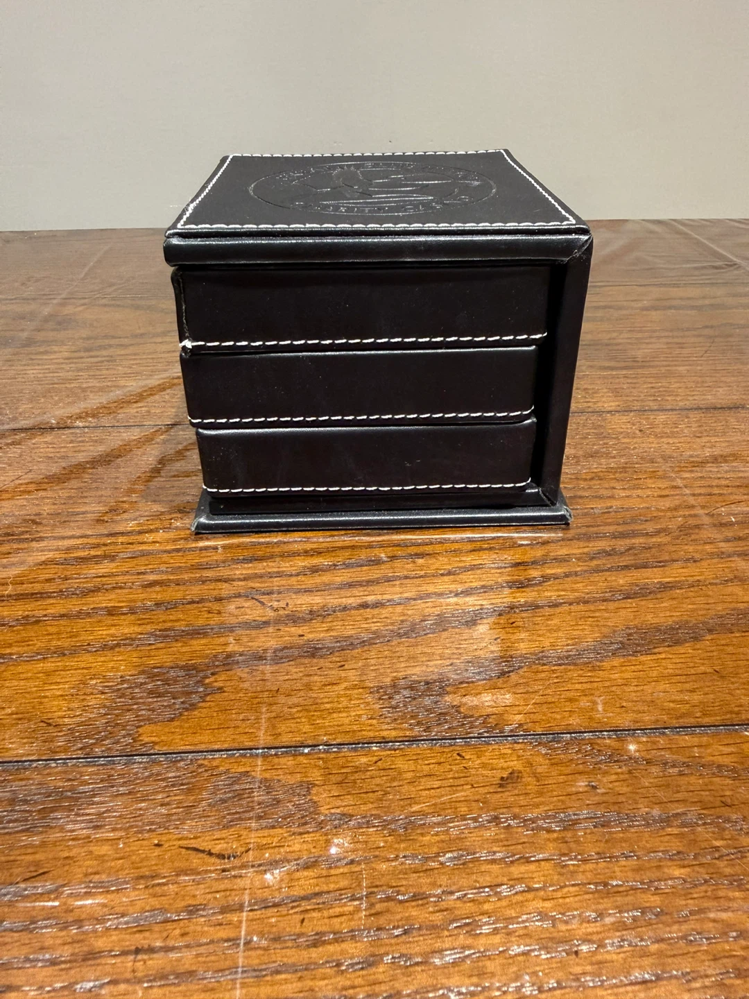 Black Storage Box with 3 Drawers - Great Blue Heron
