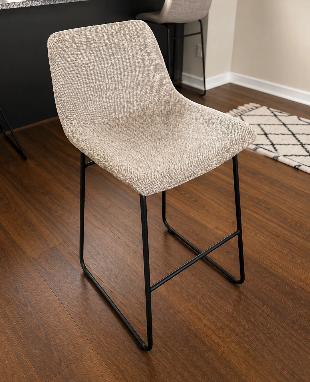 Modern Beige Counter Stools – Set of 3