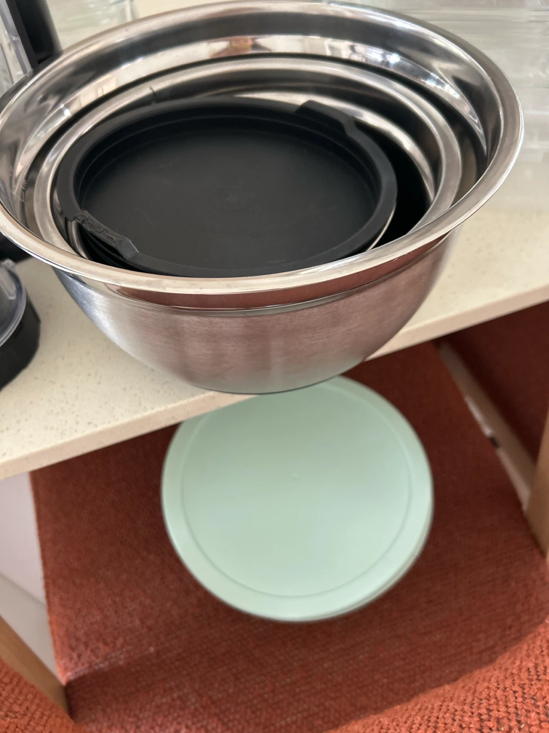 Set of Stainless Steel Mixing Bowls with Lids