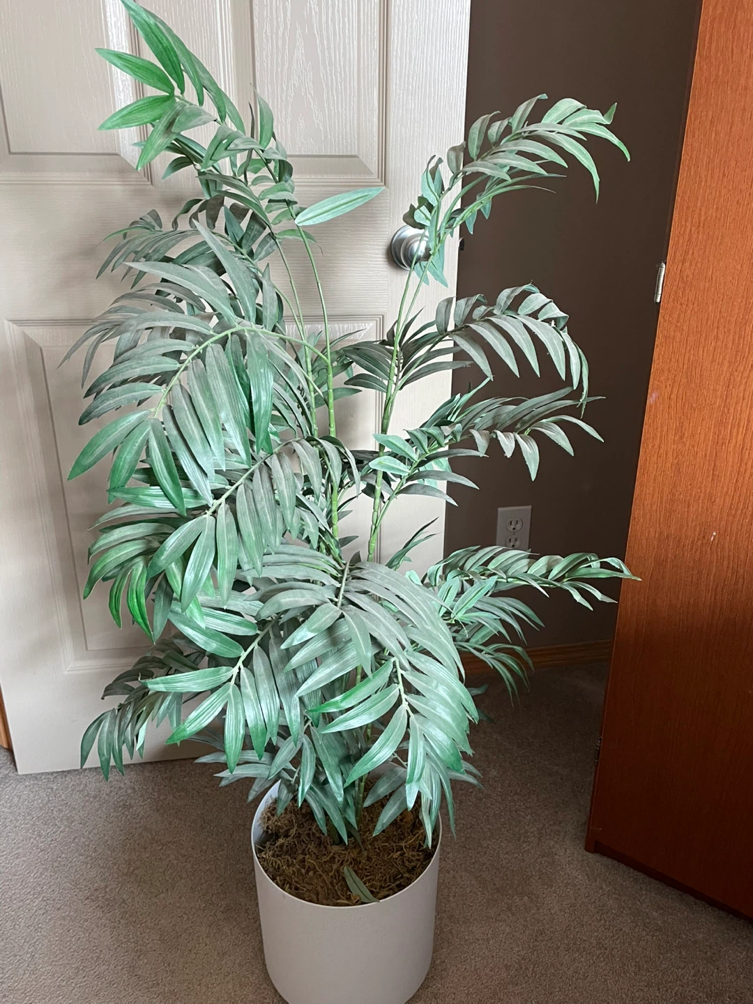 Artificial Palm Plant in White Pot