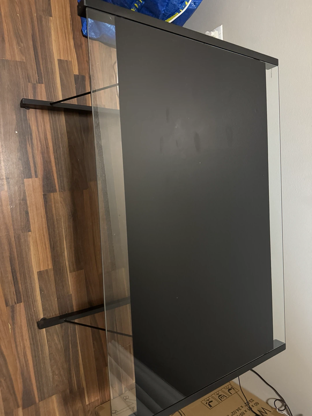 Black Glass Top Desk