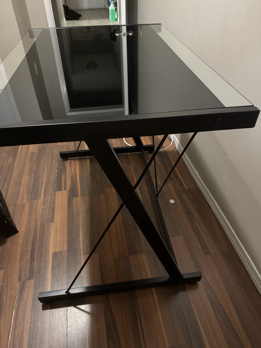 Black Glass Top Desk - photo 2