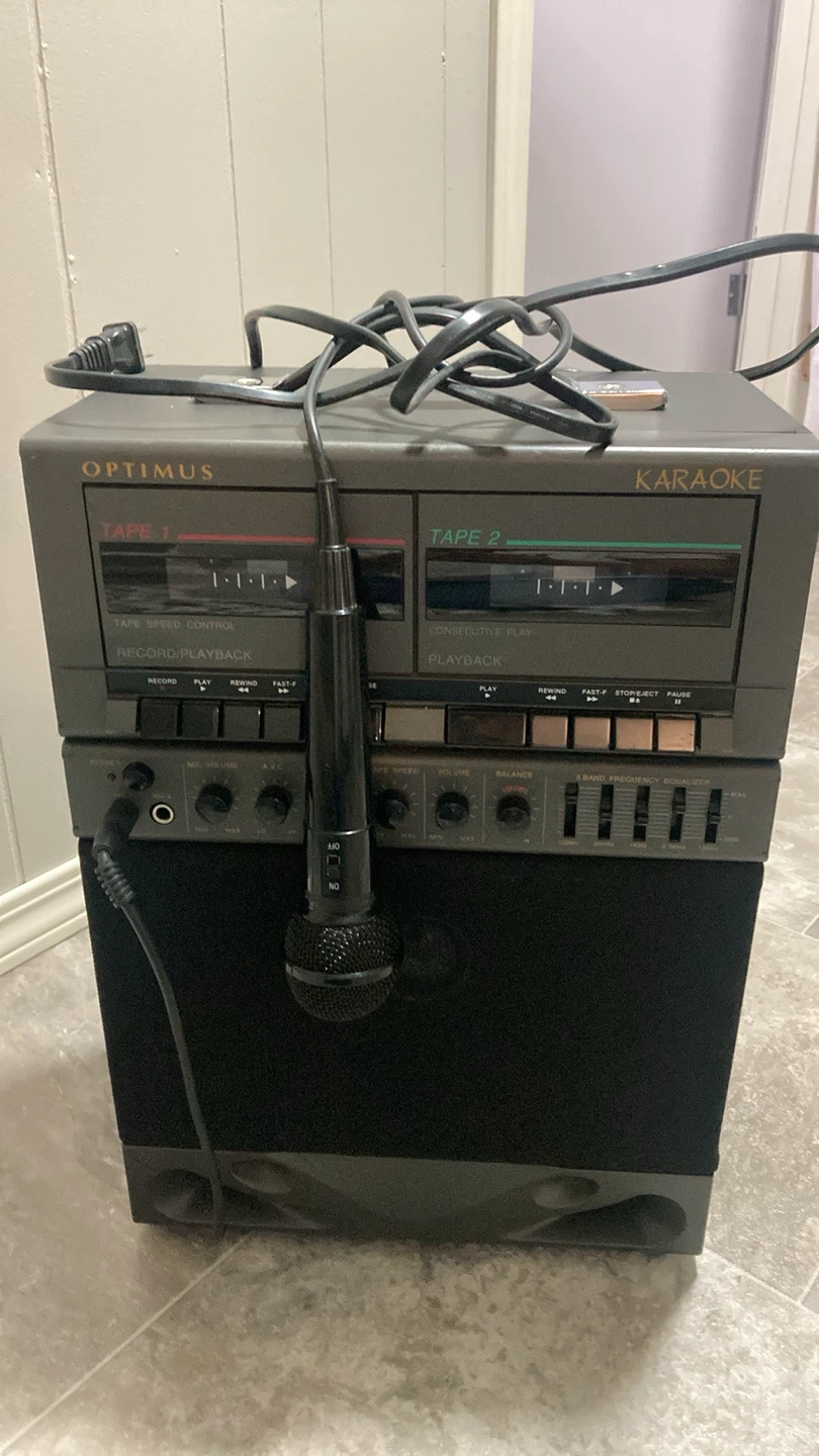 Optimus Karaoke Machine with Dual Cassette Decks