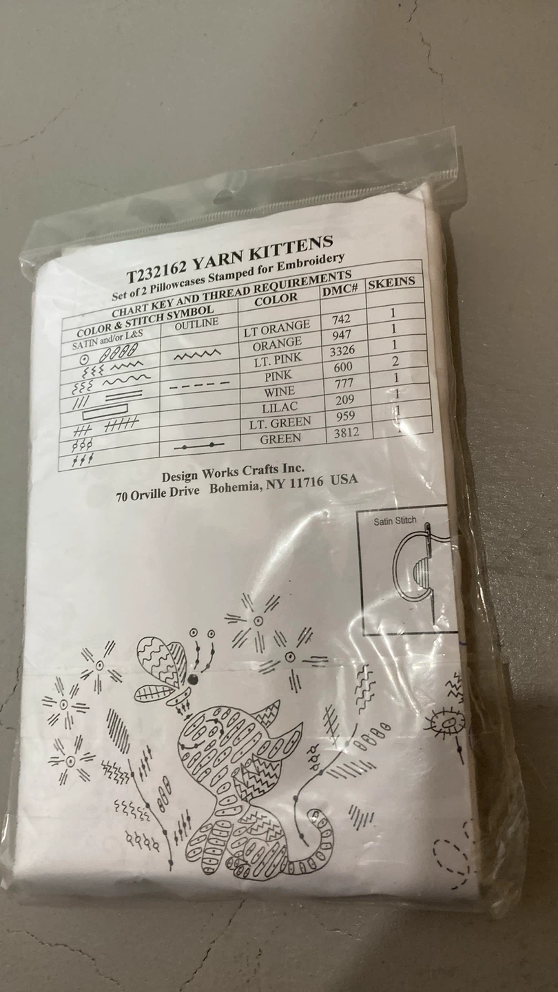 New-Design Works  Stamped Pillowcases Embroidery Kit - photo 3