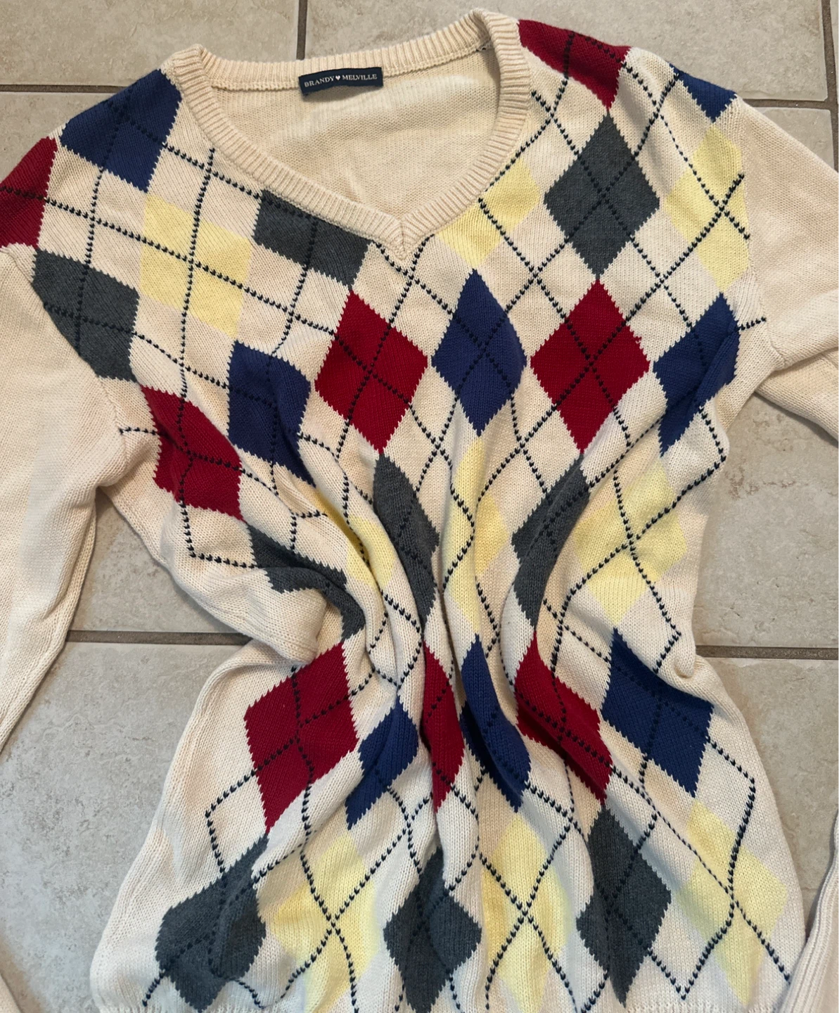 Brandy Melville Argyle Sweater o/s - photo 3