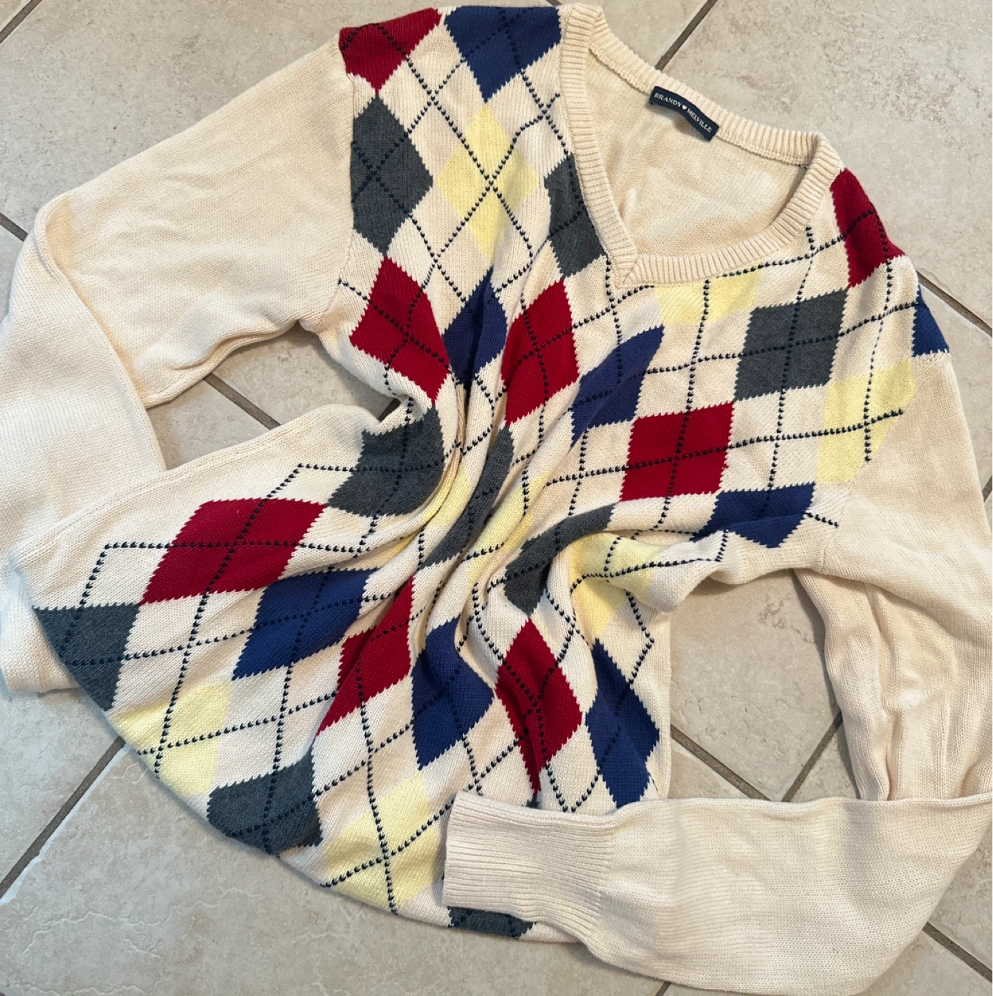 Brandy Melville Argyle Sweater o/s