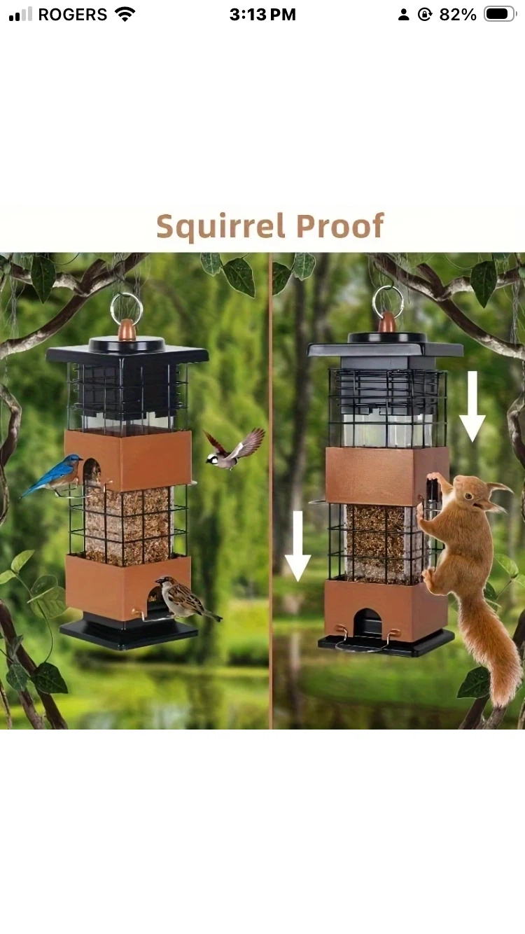 SQUIRREL PROOF STEEL BIRD FEEDER - photo 2